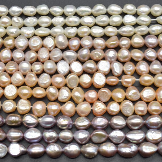 Perle Di Perle D'acqua Dolce Barocche Viola Scuro Rosa 7-8x8-9 Mm - Foto 4