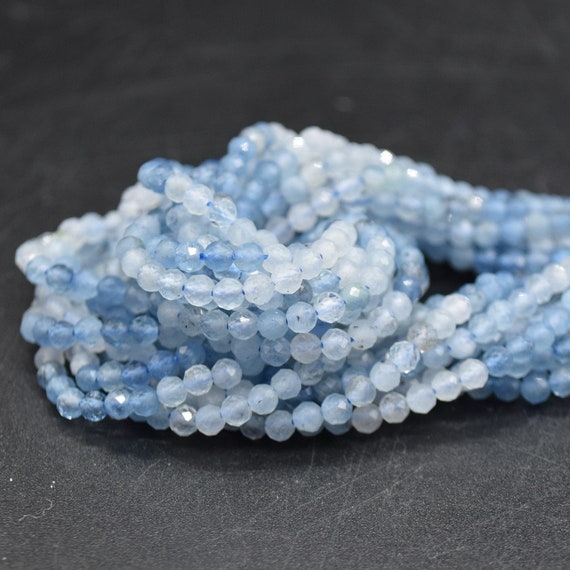 Aquamarin Facettierte Rondellen – 6 Mm, 40 Cm Strang, DIY Schmuckperlen