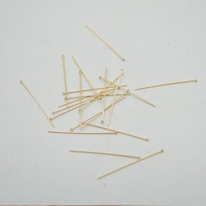 14K Gold Filled Findings - Gold Filled Headpin - 0.41mm x 25.4mm - 10, 20 or 50 Count - Made in USA