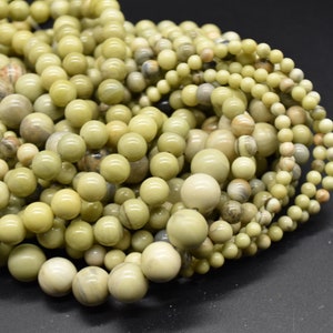Butter Jade Round Beads - 4mm, 6mm, 8mm, 10mm sizes - 14&quot; Strand - Natural Gemstone Beads for Jewellery Making | Crystal Beads