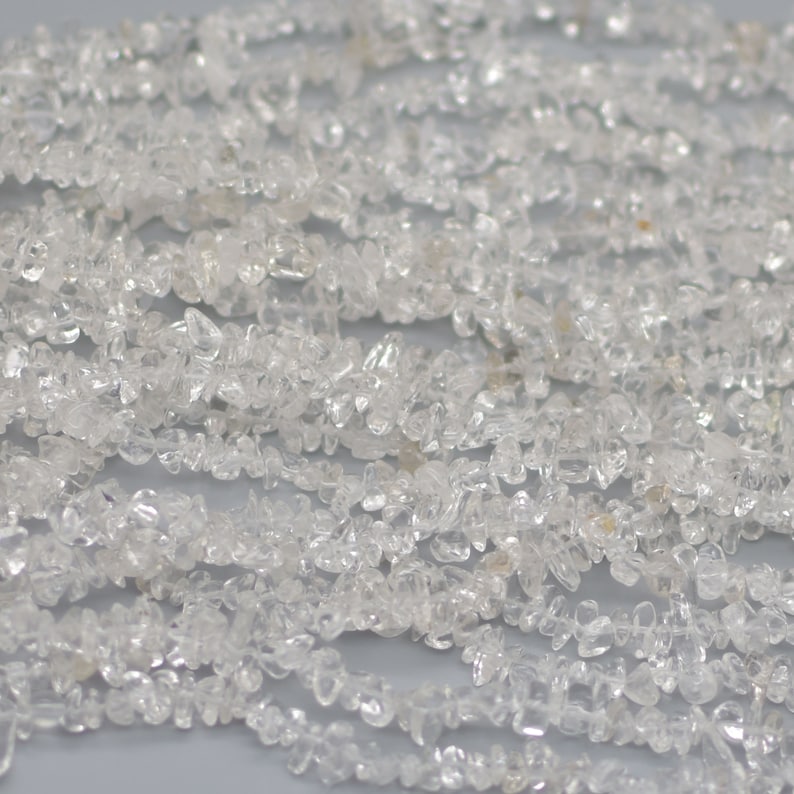 8mm approx 36 Strand 5mm High Quality Grade A Natural Crystal Quartz Semi-precious Gemstone Chips Nuggets Beads