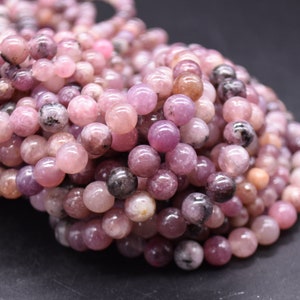 Lepidolite (pale pink purple) Round Beads - 4mm, 6mm, 8mm, 10mm - 14" Strand - Natural Gemstone Beads for Jewellery Making | Crystal Beads