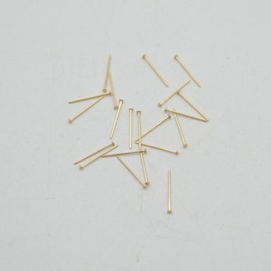 14K Gold Filled Findings - Gold Filled Headpin - 0.50mm x 12.7mm - 10, 20 or 50 Count - Made in USA