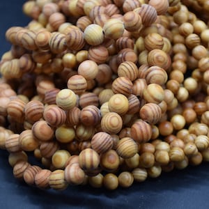 Agathis Round Wood Beads - 108 Mala Prayer Beads - 6mm, 8mm