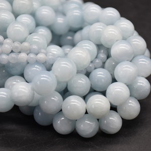 Blue Calcite (dyed) Round Beads - 10mm - 14&quot; Strand - Jewellery Making Supplies | Crystal Beads