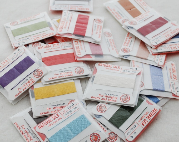 TEN 10 Packets Griffin Silk Cord 66 Feet. Beading String With Needles ...