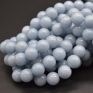 Natural Stone Beads 8mm Lapis Round Semi-Precious Gemstone Beads - 47-50 Beads Per 16'' Strand For Jewelry Making Aquamarine Beads - Foto 3