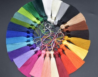 Rayon Silk Thread Mala Jewellery Thick Tassels - 8cm - Various Colours - 1 Count