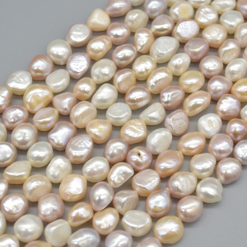 approx 10mm approx 14 strand High Quality Grade A Natural Freshwater Baroque Nugget Pearl Beads 11mm Mixed Pink White Purple
