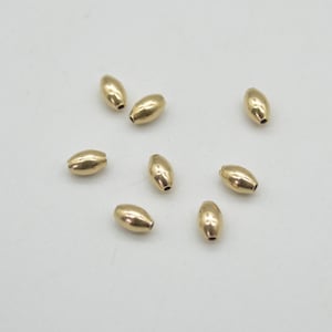 14K Gold Filled Findings - Gold Filled Oval Seamless Spacer Beads - 3mm x 5mm - 5 or 10 per pack - 1mm hole size - Made in USA