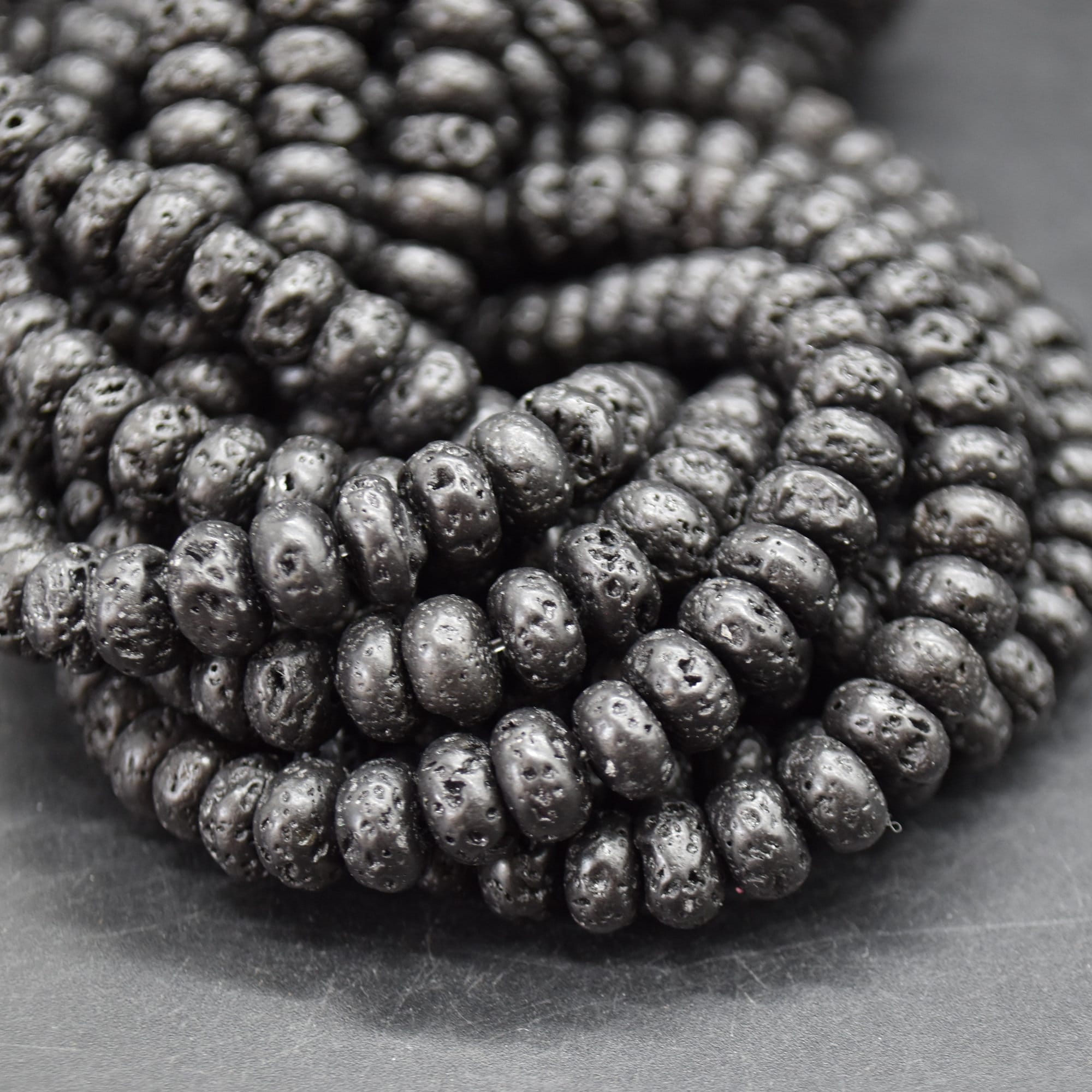 Black Lava Gemstone Rondelle Spacer Beads 8mm X 6mm 15 Strand Etsy Canada
