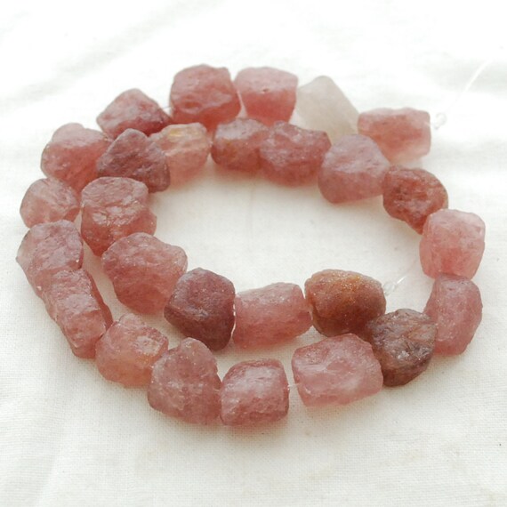 Buy Natural Raw Strawberry Quartz Crystal Necklace, Gemstone