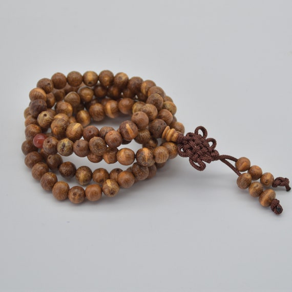 Natural Raw Bodhi Seeds Round Wood Beads 108 Beads Mala Meditation