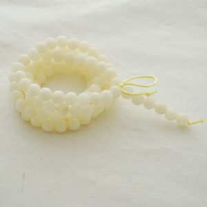 Ivory White Bodhi Root Round Beads - 108 Mala Prayer Beads - 8mm 10mm 12mm
