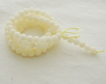 Perline rotonde di radice di Bodhi bianco avorio - 108 perline di preghiera Mala - 8 mm 10 mm 12 mm