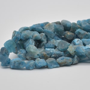 Raw Apatite Gemstone Nugget Beads - 7mm - 8mm x 9mm - 10mm - 15&quot; strand
