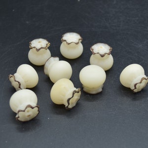 Ivory White Bodhi Carved Lucky Bag Mala Prayer Beads - 20mm - 4 Count