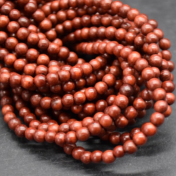 Red Dragon Blood Wood Round Wood Beads - 108 Mala Prayer Beads - 4mm, 6mm, 8mm