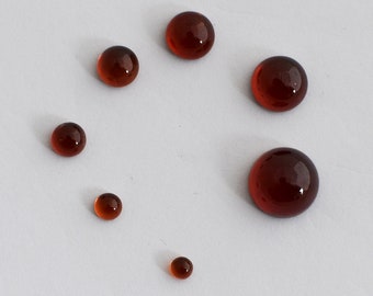 Hessonite Garnet  Round Cabochon - 3mm, 4mm, 5mm, 6mm, 7mm, 8mm, 10mm sizes - Grade AA