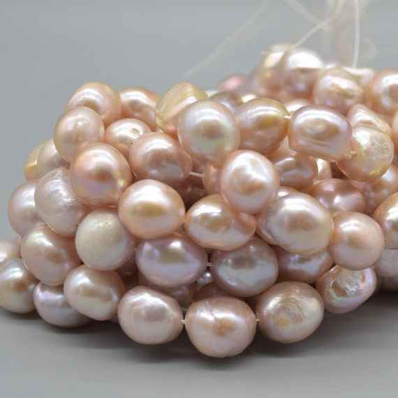 5-6mm White Pink Lavender Mixed Colour Baroque Nugget  Freshwater Pearls Beads 