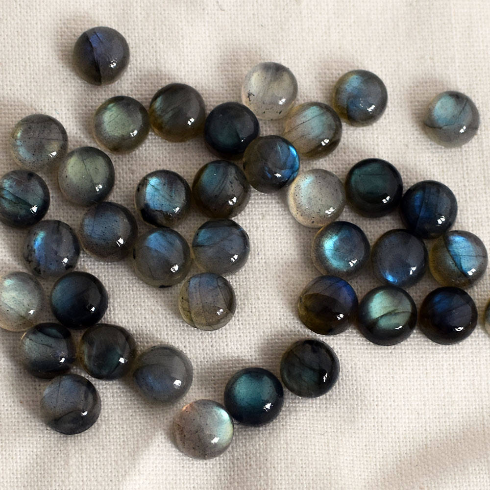Grade AA Natural Labradorite Semi-precious Gemstone Round Cabochon - …