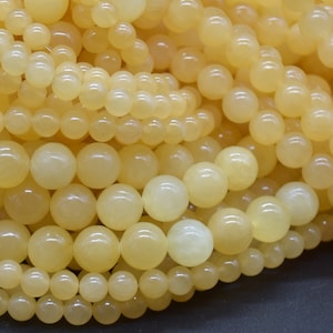 Aragonite Round Beads - 4mm, 6mm, 8mm, 10mm sizes - 14" Strand - Natural Gemstone Beads for Jewellery Making | Crystal Beads