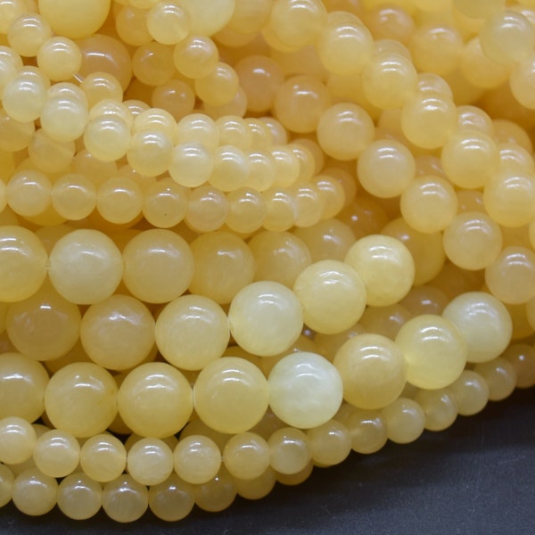 Aragonite Round Beads - 4mm, 6mm, 8mm, 10mm sizes - 15" Strand - Natural Semi-precious Gemstone