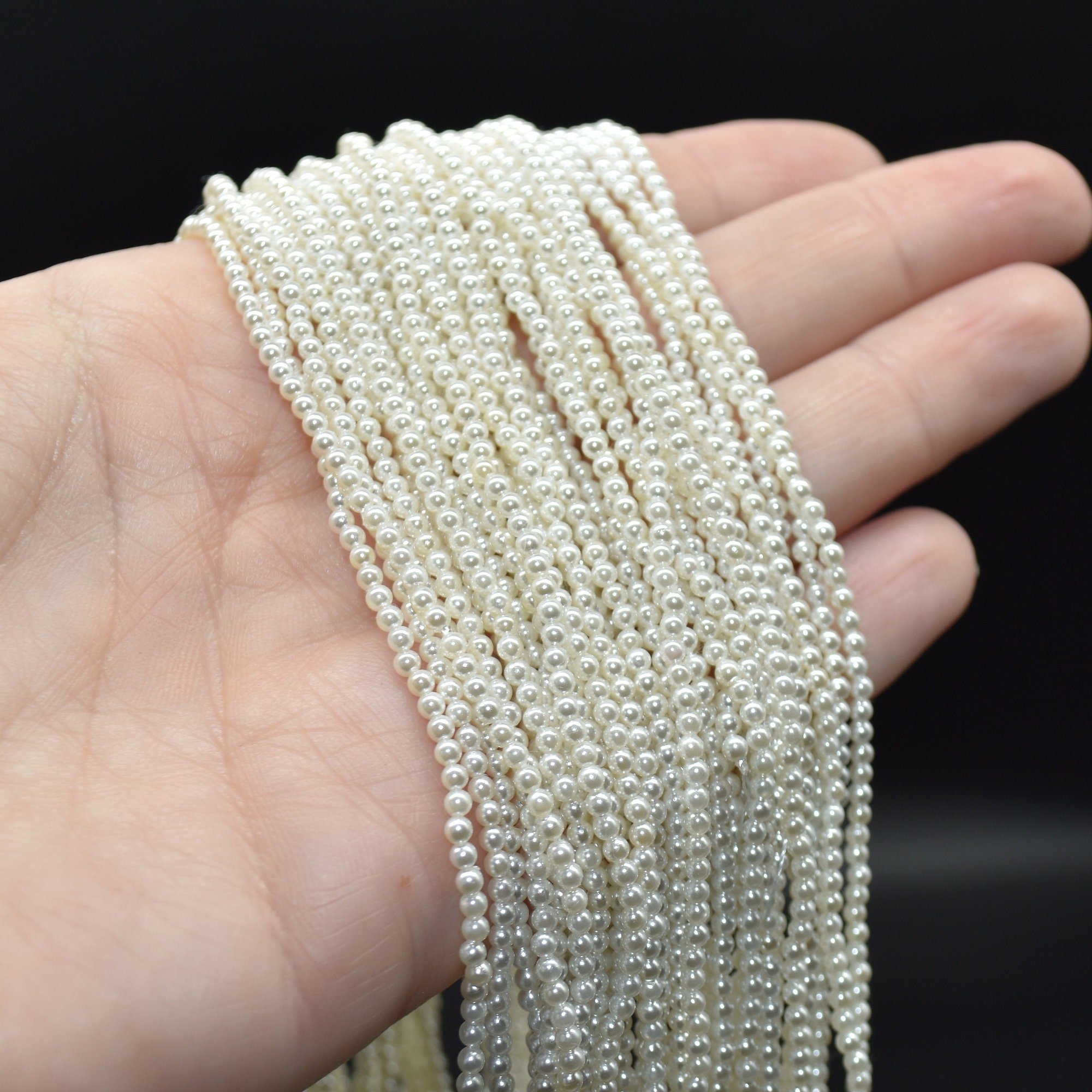 Shell Pearl Round 2mm Shell Pearl Round Beads - 15