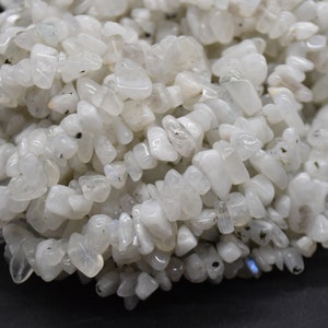 Moonstone Gemstone Chips Nuggets Beads - 5mm - 8mm, 32&quot; Strand