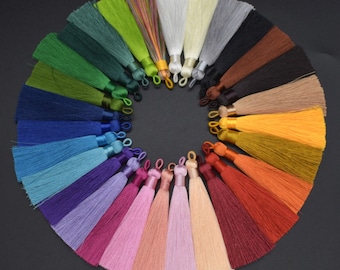 Rayon Silk Thread Mala Jewellery Tassel - 8cm - Various Colours - 1 Count