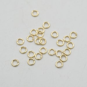 Apprêts en or 14 carats - Anneau sautant en or - 0,76 mm x 4,3 mm - 10 ou 20 fils - Fabriqué aux États-Unis