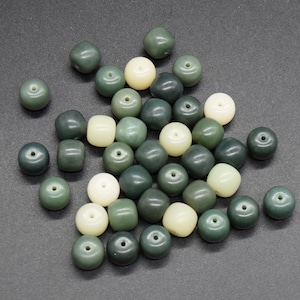 Iridescent Carved Natural White Mother of Pearl Fairy Mushroom Beads 8mm  10mm