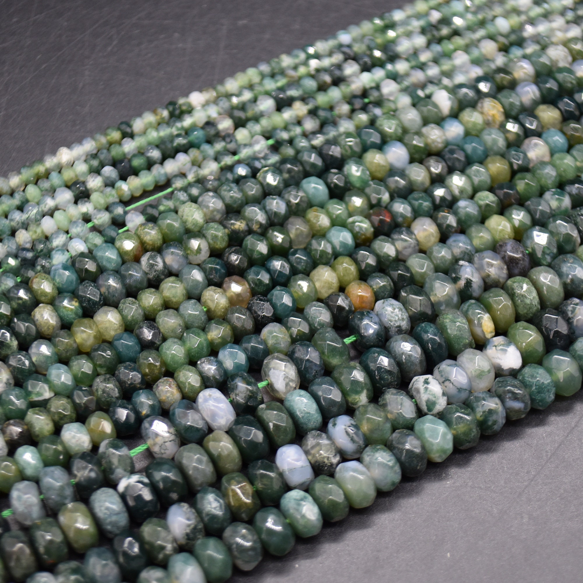 Perline Distanziatrici Rondelle SFACCETTATE In Pietra - Foto 8