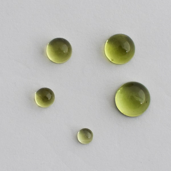 Peridot  Round Cabochon - 3mm, 4mm, 5mm, 6mm, 7mm sizes - Grade AA