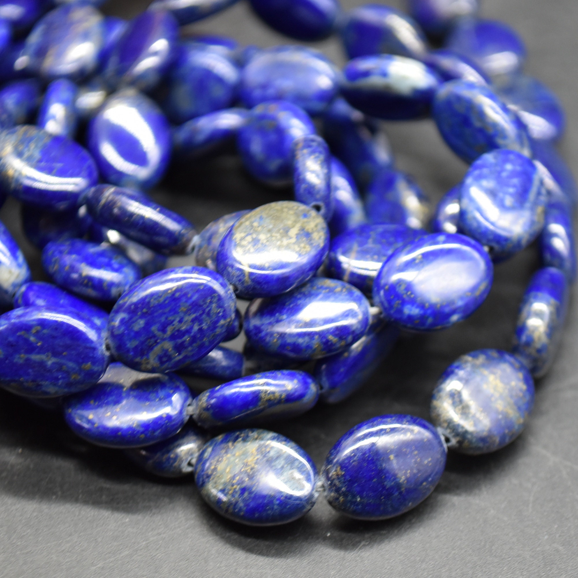 Lapis Lazuli Oval Beads - 14mm, 16mm Sizes - 15