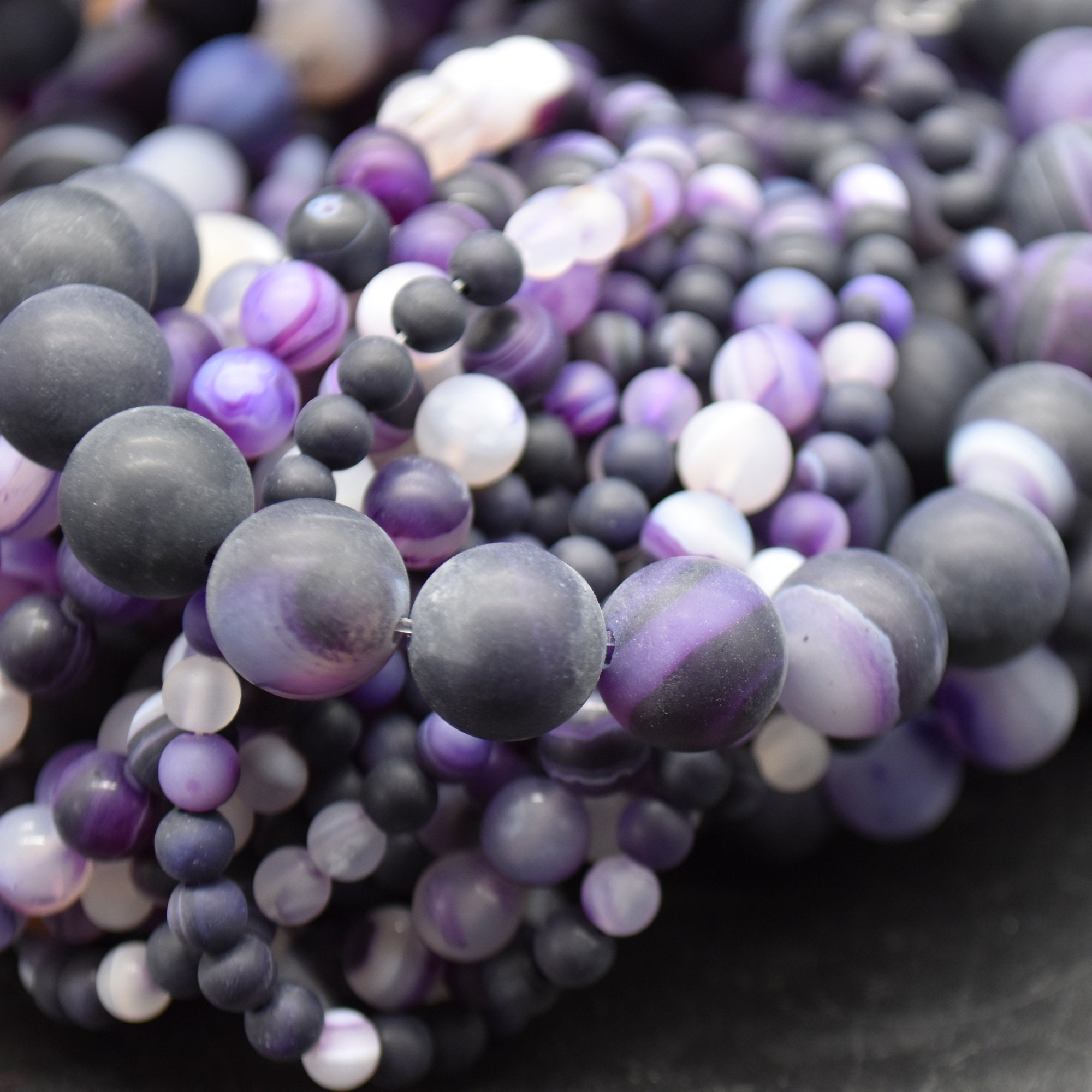 Purple agate beads discount