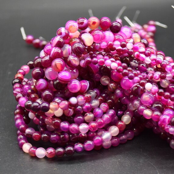 6/8/10/12/14mm Natürlich Rosa Jade Runde Edelstein Perlen