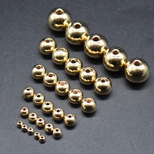 14K Gold gefüllte Zusätze - Gold gefüllte runde nahtlose Spacer Perlen - 2 mm, 3 mm, 4 mm, 5 mm 6 mm, 8 mm Größen