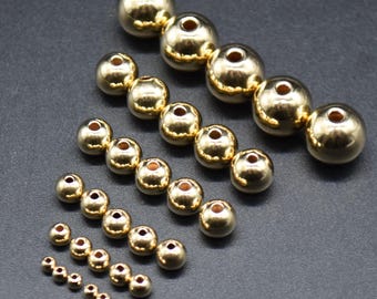 Perles D'espacement Ovales En Or Jaune 14 Carats - Fait Main, Inde, 8 Mm, Brillant