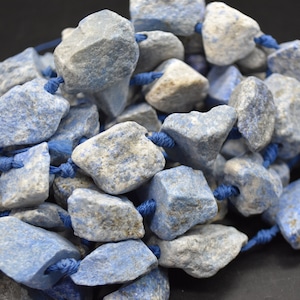 Ruwe lapis lazuli edelsteen dikke nuggetkralen - 13 mm - 15 mm x 18 mm - 22 mm - 15" streng