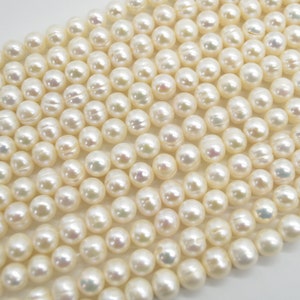 Grade B Freshwater Near Round Pearl Beads 8mm 9mm 14 strand image 2