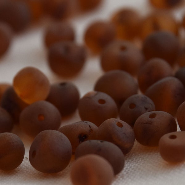 Raw Baltic Amber Nugget Baroque style Beads - 30 loose RAW Amber Beads - 4mm - 7mm - Cherry / Cognac / Honey / Lemon / Milk Colour