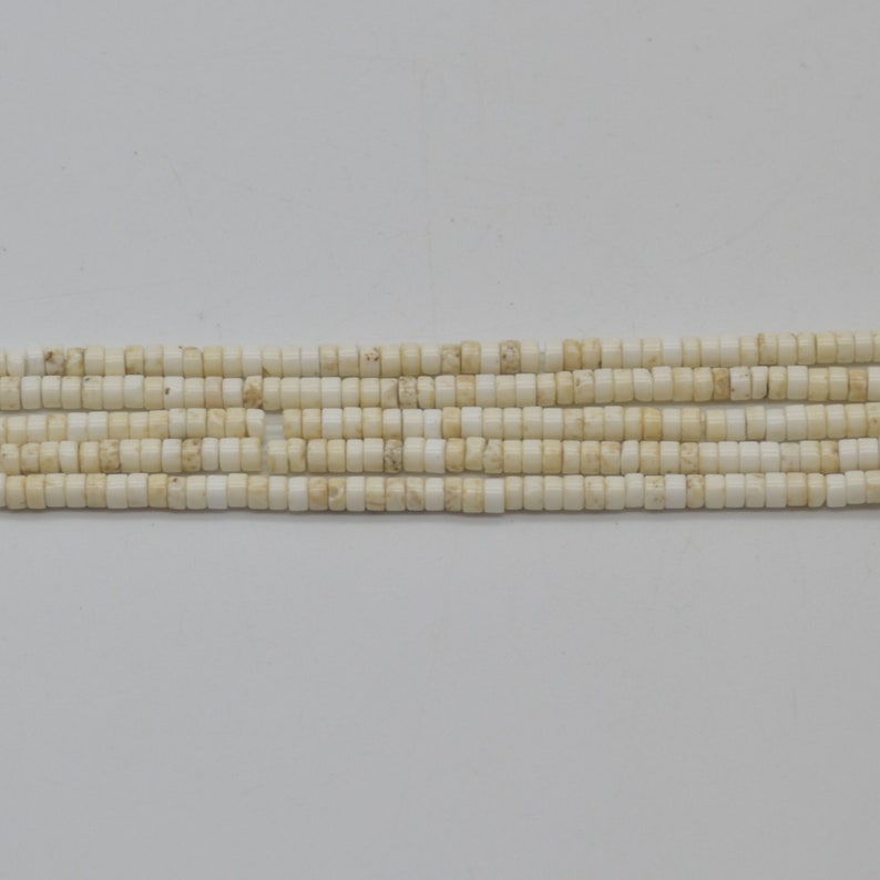 15.5 strand dyed #1 approx 4mm x 2mm Flat Heishi Rondelle Disc Beads High Quality White Turquoise