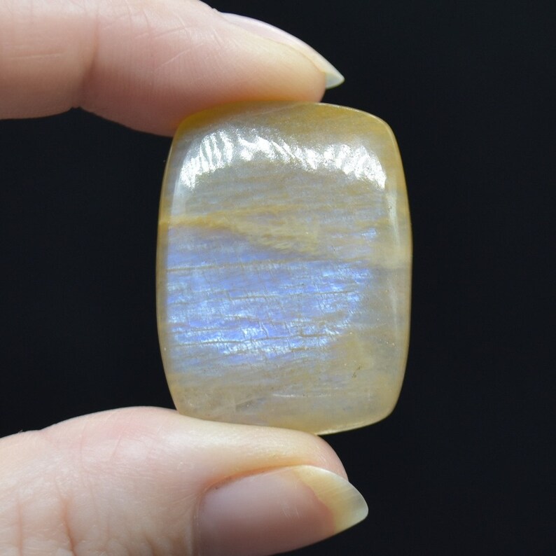 Rainbow Moonstone Gemstone Cabochons - 1 Count - Large Rectangular Cabochon - 9 Options Cabochon 07