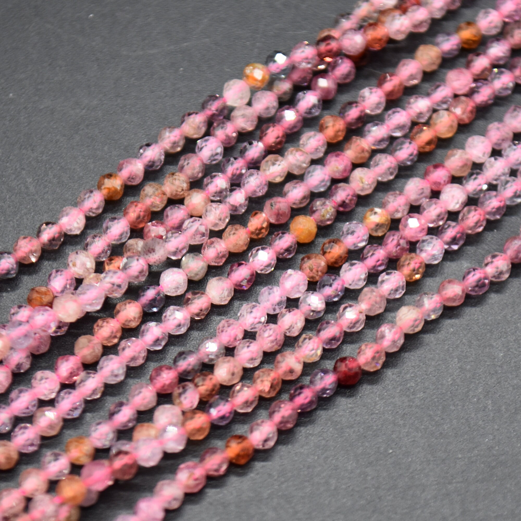 10 Stränge Facettierte Spinell-Edelsteine – 3 Mm, Rot, Rund, Lose Perlen – 15 Zoll – Großhandel