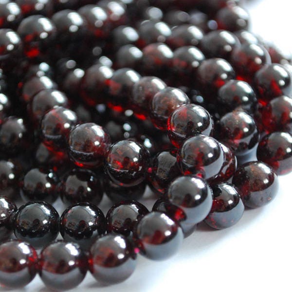 High Quality Grade A Natural Garnet Semi-precious Gemstone Round Bead…