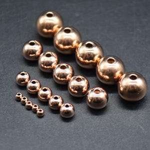14K Rose Gold Filled Zubehör - Gold Filled runde, nahtlose Spacer Perlen - 2 mm, 4 mm, 6 mm, 8 mm Größen