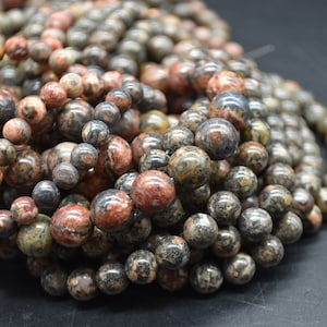 Leopard Jasper Round Beads - 4mm, 6mm, 8mm, 10mm sizes - 14&quot; Strand - Natural Gemstone Beads for Jewellery Making | Crystal Beads
