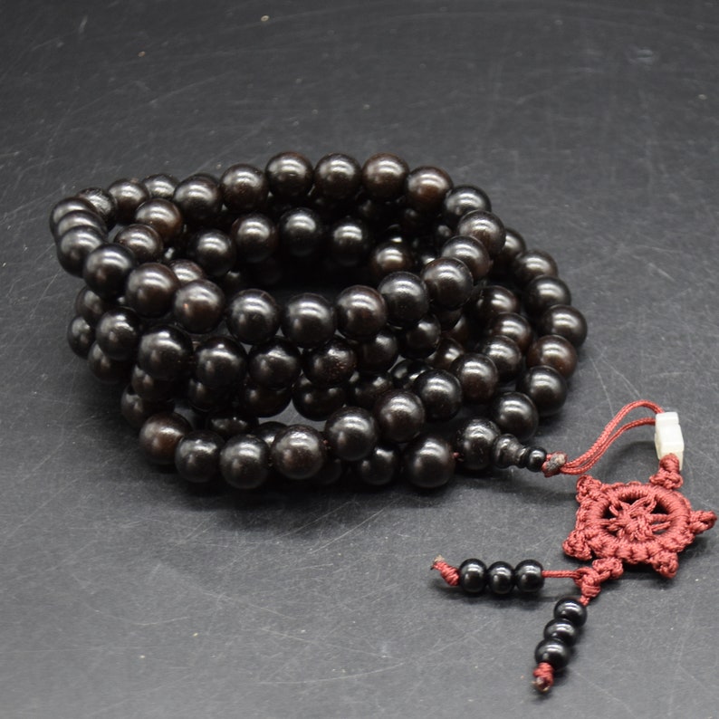 Black Sandalwood Round Wood Beads - 108 Mala Prayer Beads - 4mm, 6mm, 8mm, 10mm 10mm (108 beads)