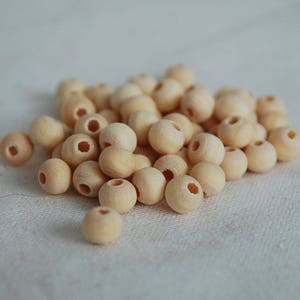 1000pcs Natural Wooden Beads, Round Wood Beads Unfinished Wooden Decorative Beads Loose Spacer Beads for Crafts Making 7 Sizes (20mm, 16mm, 14mm